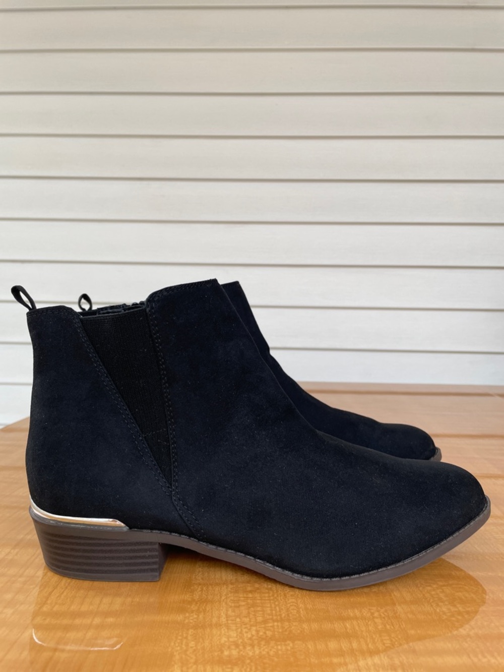 Torrid Black Suede Ankle Boots with Side Zip Size 11.5 WW